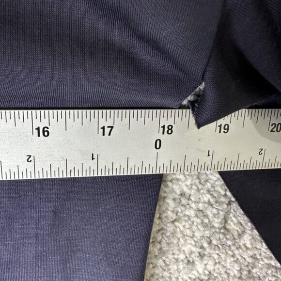 Ted Baker Shirt Womens XS Navy Emilaya Ruffle Flutter Bell Sleeve Metallic Trim - Picture 2 of 7